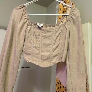 long sleeve corset top